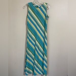 Liz Claiborne Stripe silk maxi dress size 6 multicolor